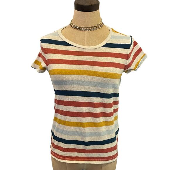Madewell Striped 100% Cotton S/S Shirt XS - Picture 1 of 8